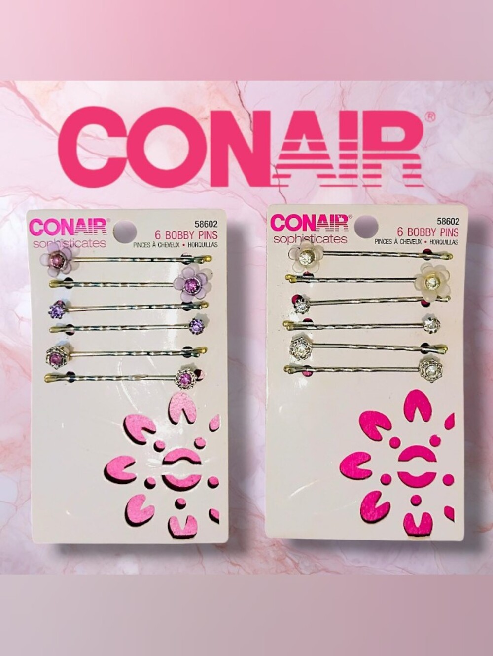 Sophisticates Kids Pink and Purple Decorative Bobby Pins - 6 Pack